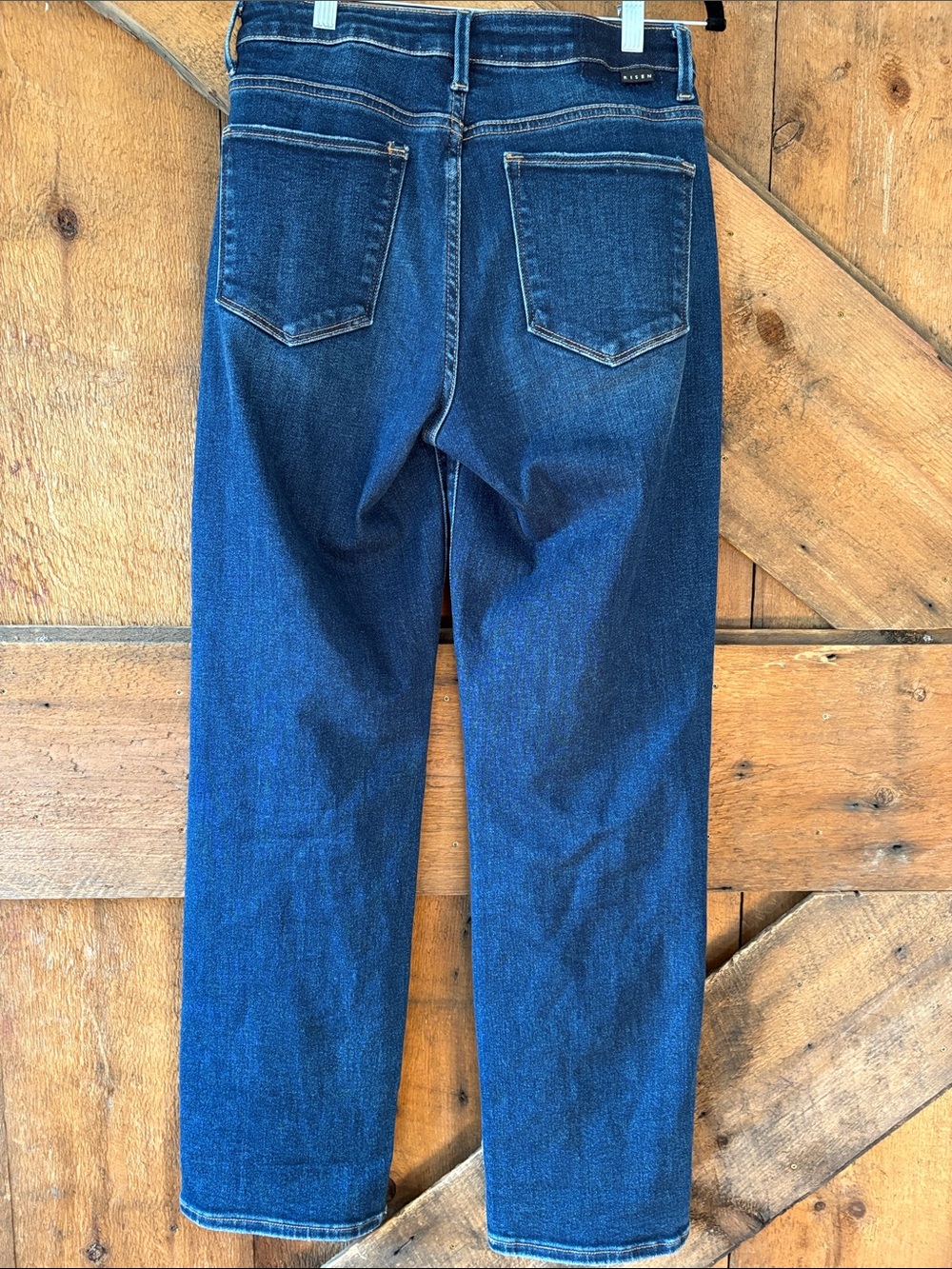 Risen Jeans Size 5/27 Dark Wash High Rise Crossover Straight Leg Jeans RDP5334 - Picture 5 of 9